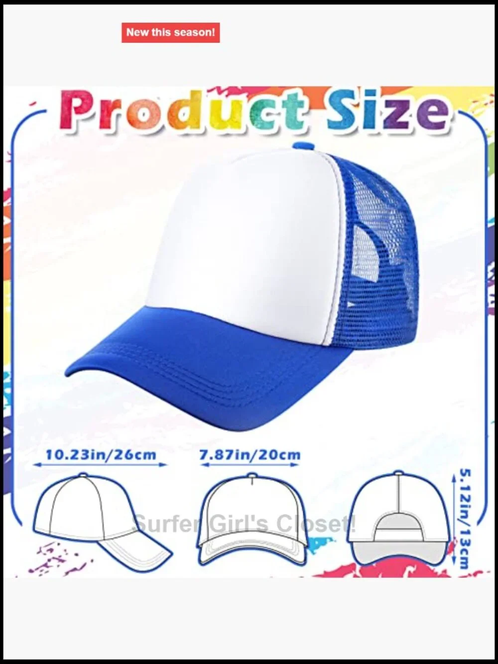24pcs Trucker Hats Bulk DIY Blank Mesh Baseball Cap Adjustable Sublimation